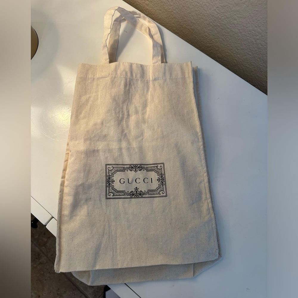 Authentic Gucci Natural Canvas (linen feel) Logo Tote Bag